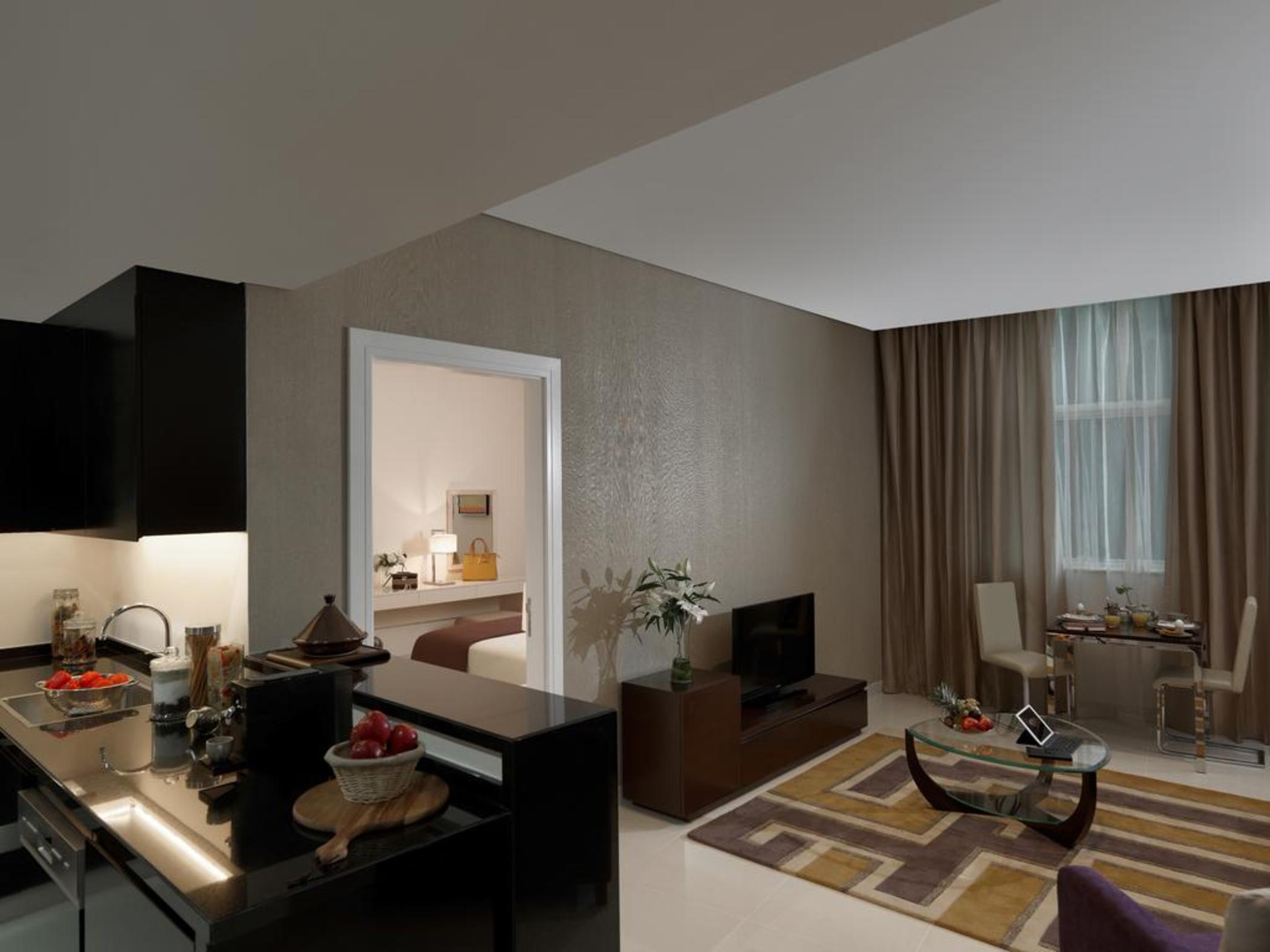 Damac Maison Cour Jardin Dubai Exterior photo A 3D rendering of a living room